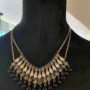 Elegant Black and Silver Necklace